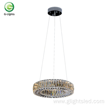 Hotel modern crystal 3000k round led pendant light